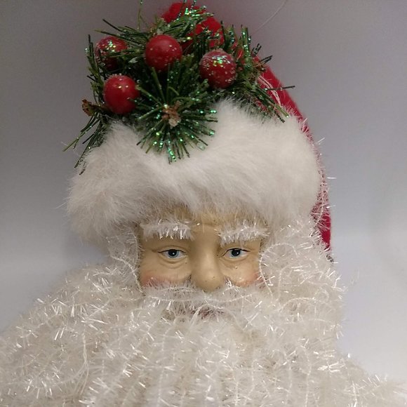 2 Christmas Santa Claus Face Head Ornament Tree Decoration Hanging Ornament - Picture 2 of 15